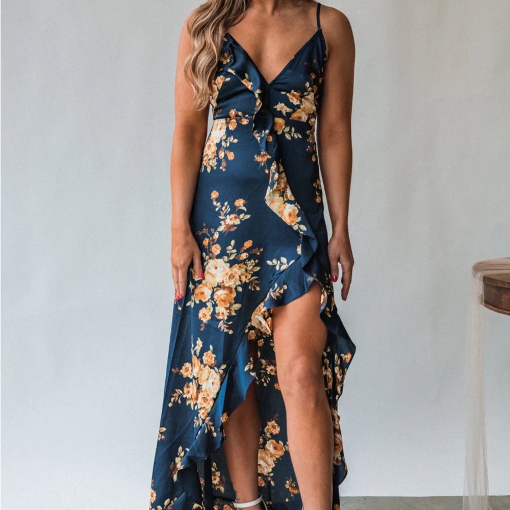 Floral Navy Blue Dress